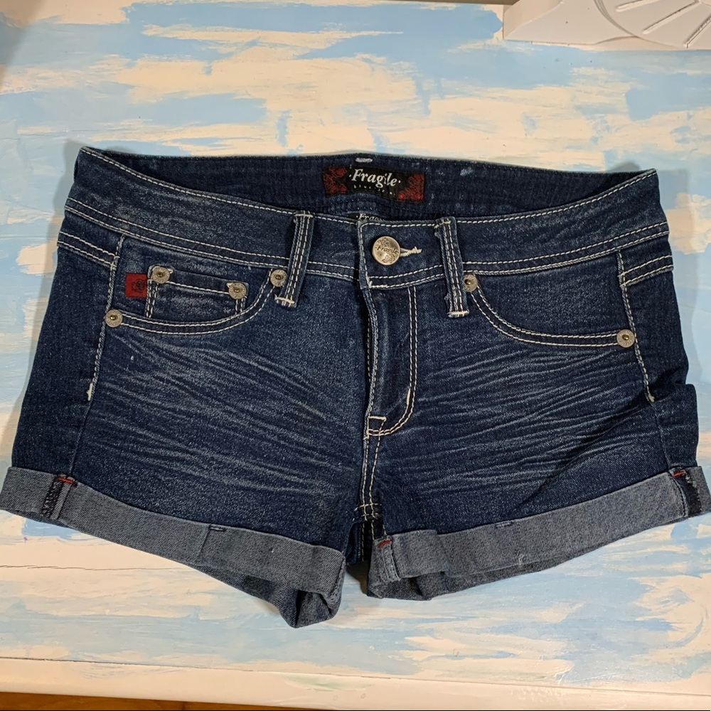 Fragile Blue Jean Shorts
